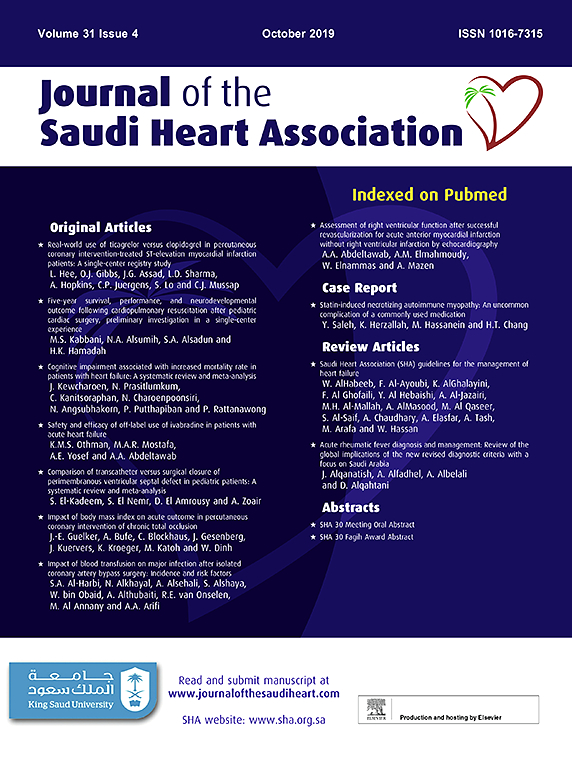 Go to journal home page - Journal of the Saudi Heart Association